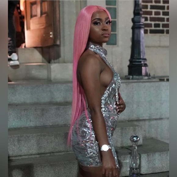 Custom Silver Mini Dress - Picture 3 of 6